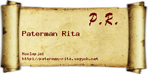 Paterman Rita névjegykártya