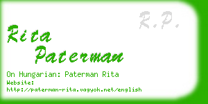 rita paterman business card